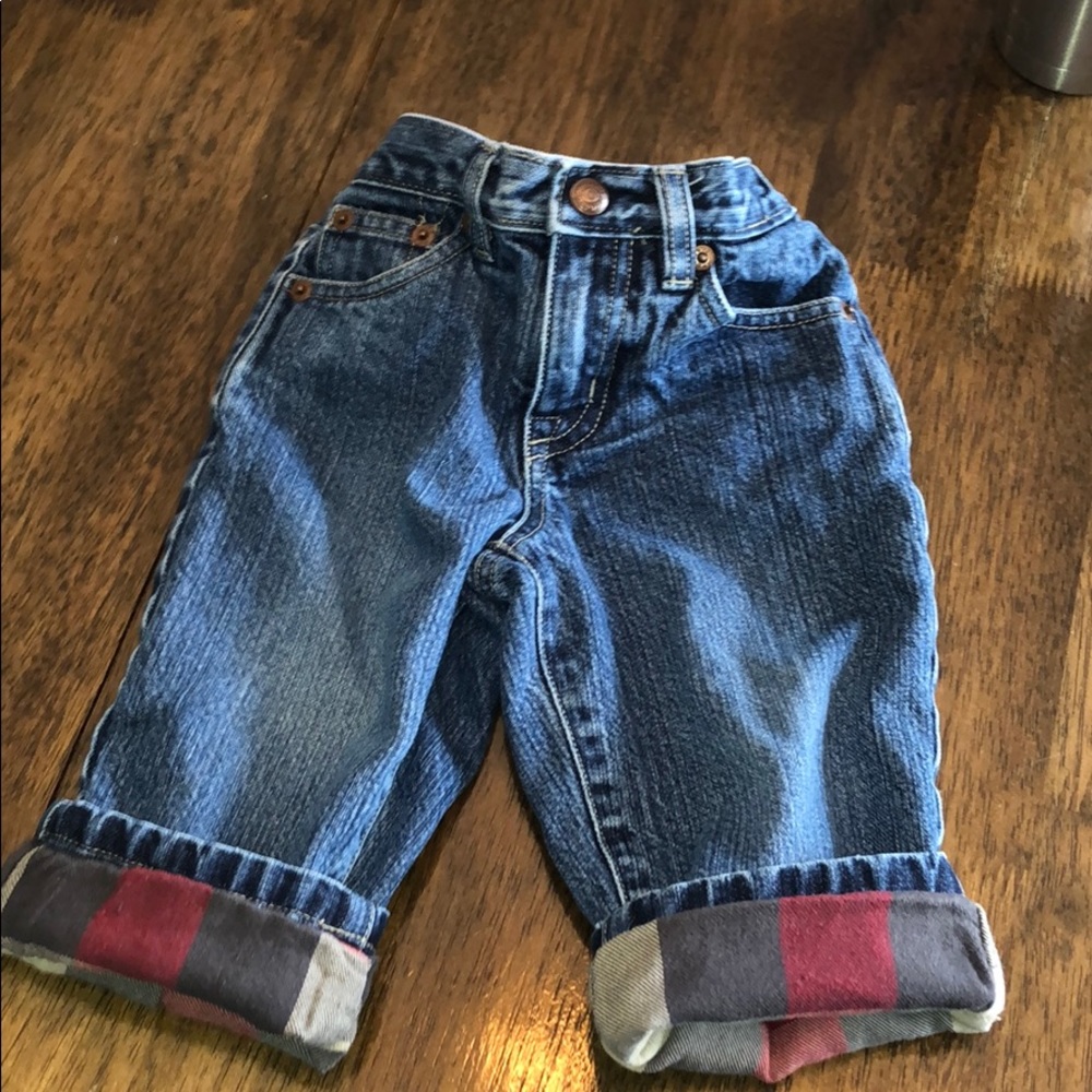 Baby Gap 12-18mo plaid cuff jean perfect condition